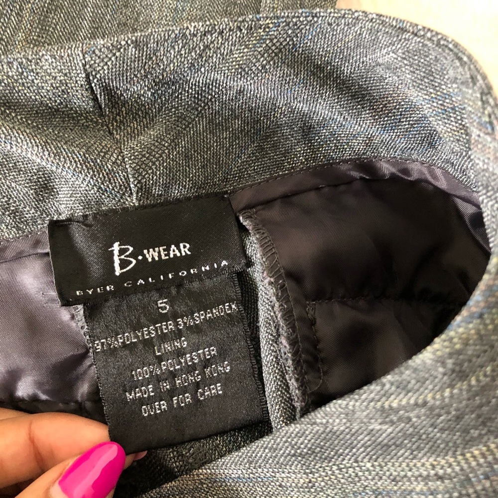 Bwear Gray Striped Trouser Dress Career Pants - Picture 4 of 5